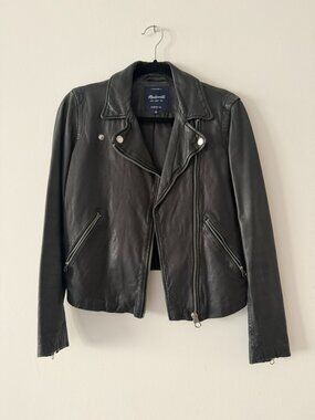 Madewell Moto Leather Jacket - Black - Size S